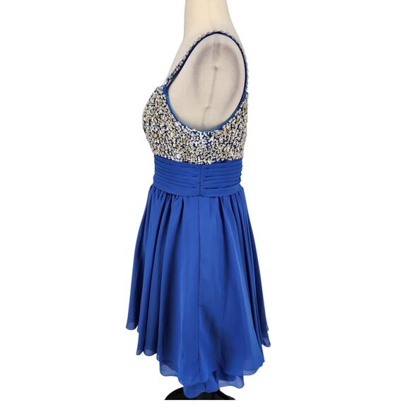 Unbranded Royal Blue Sequin Beaded Bodice Formal Dress - Gala Prom - Picture 4 of 10